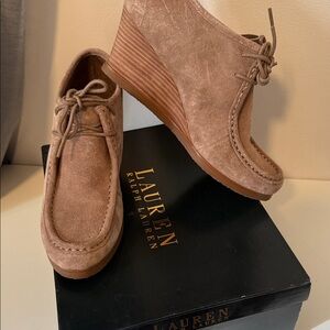 Lauren Ralph Lauren Brown Suede Wedge Shoes